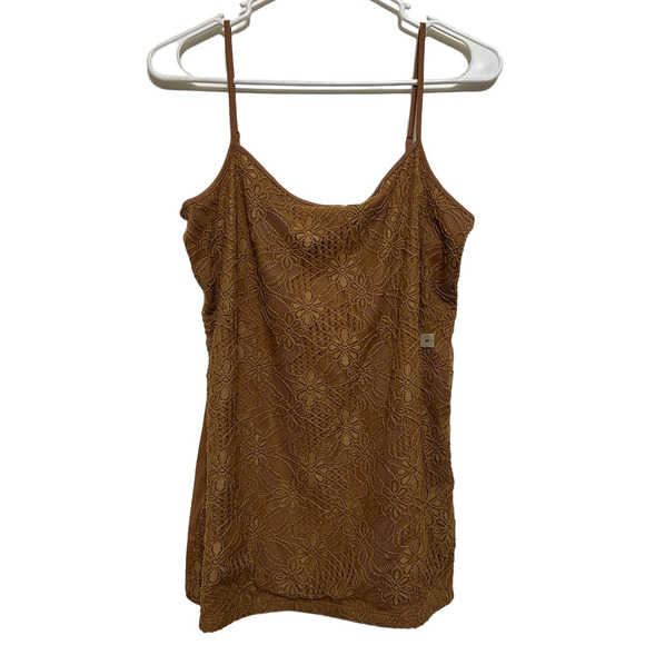 Ann Taylor Tops - Ann Taylor Brown Tan Lace Adjustable Camisole NWT Medium